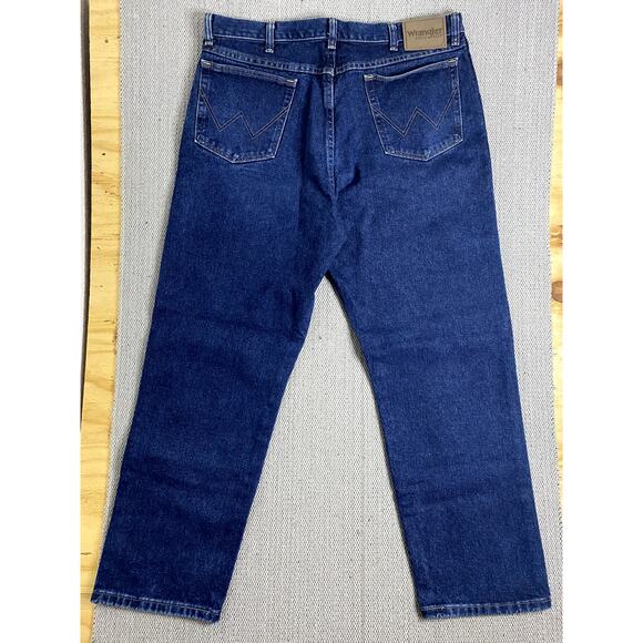 Wrangler Rugged Wear Jeans Mens 38X30 Dark Blue Relaxed Straight - Picture 6 of 12